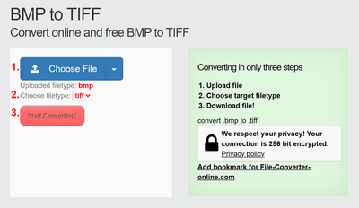 How to convert BMP files online to TIFF