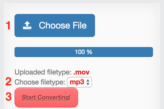 Convert MOV to MP3 online without installation file converter online
