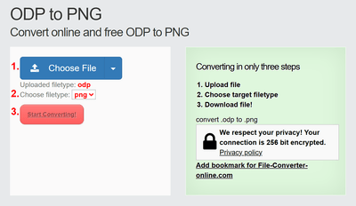 How to convert ODP files online to PNG