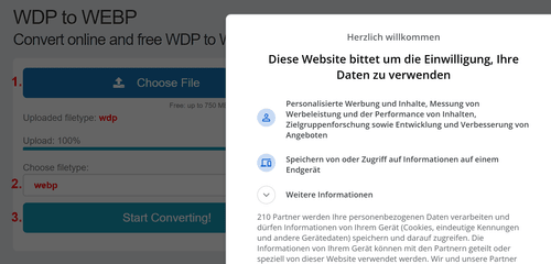 How to convert WDP files online to WEBP