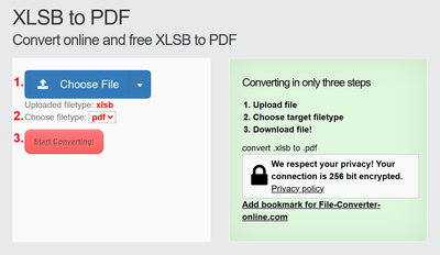 How to convert XLSB files online to PDF
